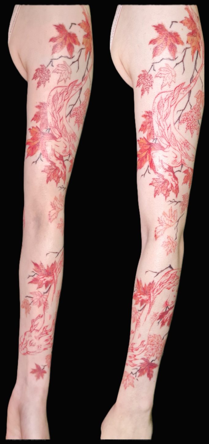 Monochromer Drachen Sleeve